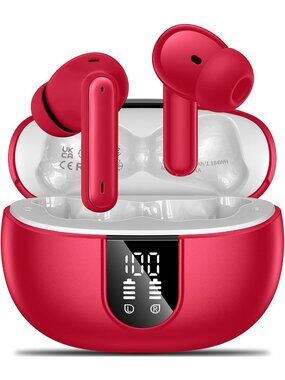 Wireless Red HiFi Stereo Noise Canceling 42Hs Playtime Bluetooth 5.3 Earbud